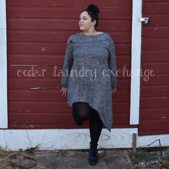 Gray Asymmetrical Plus Size Tunic - 5 Star Rated - Picture 3 of 8